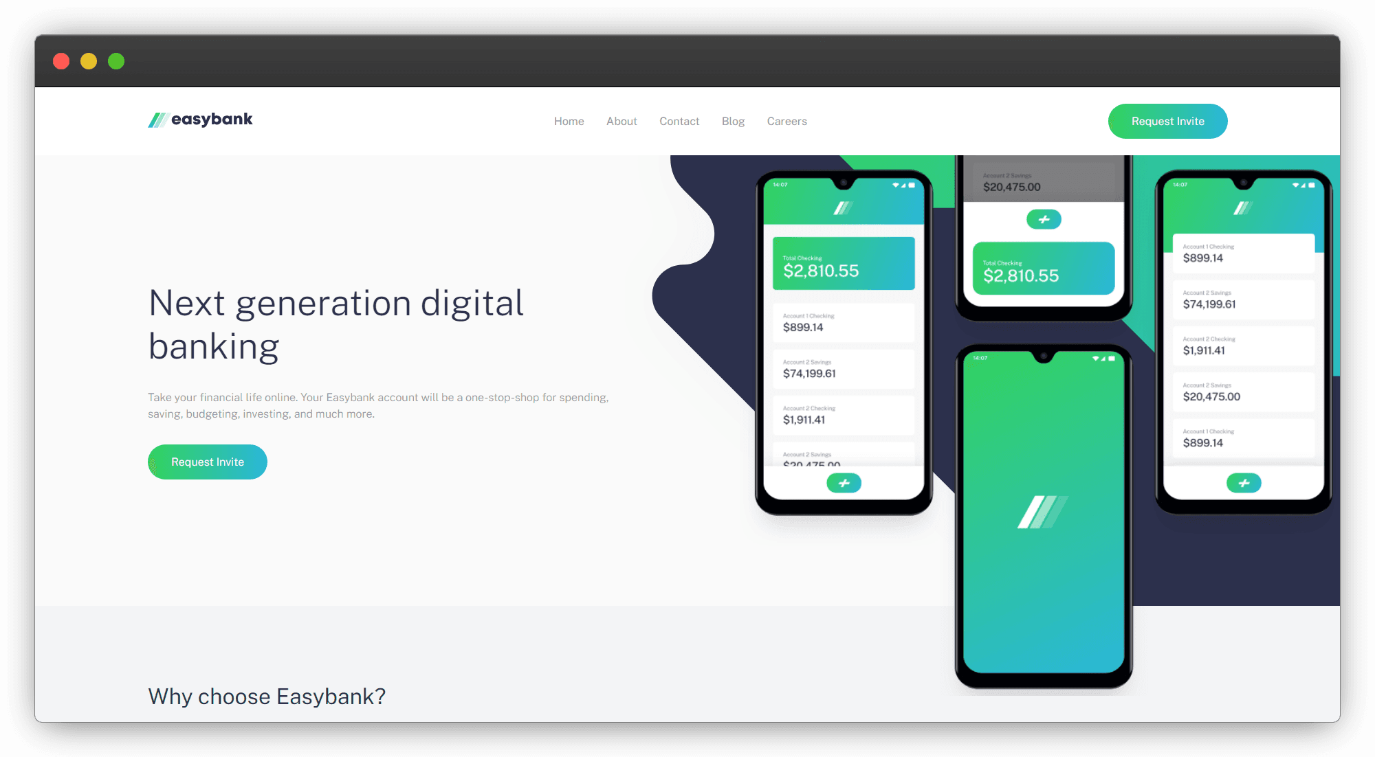 Easybank Landing Page
