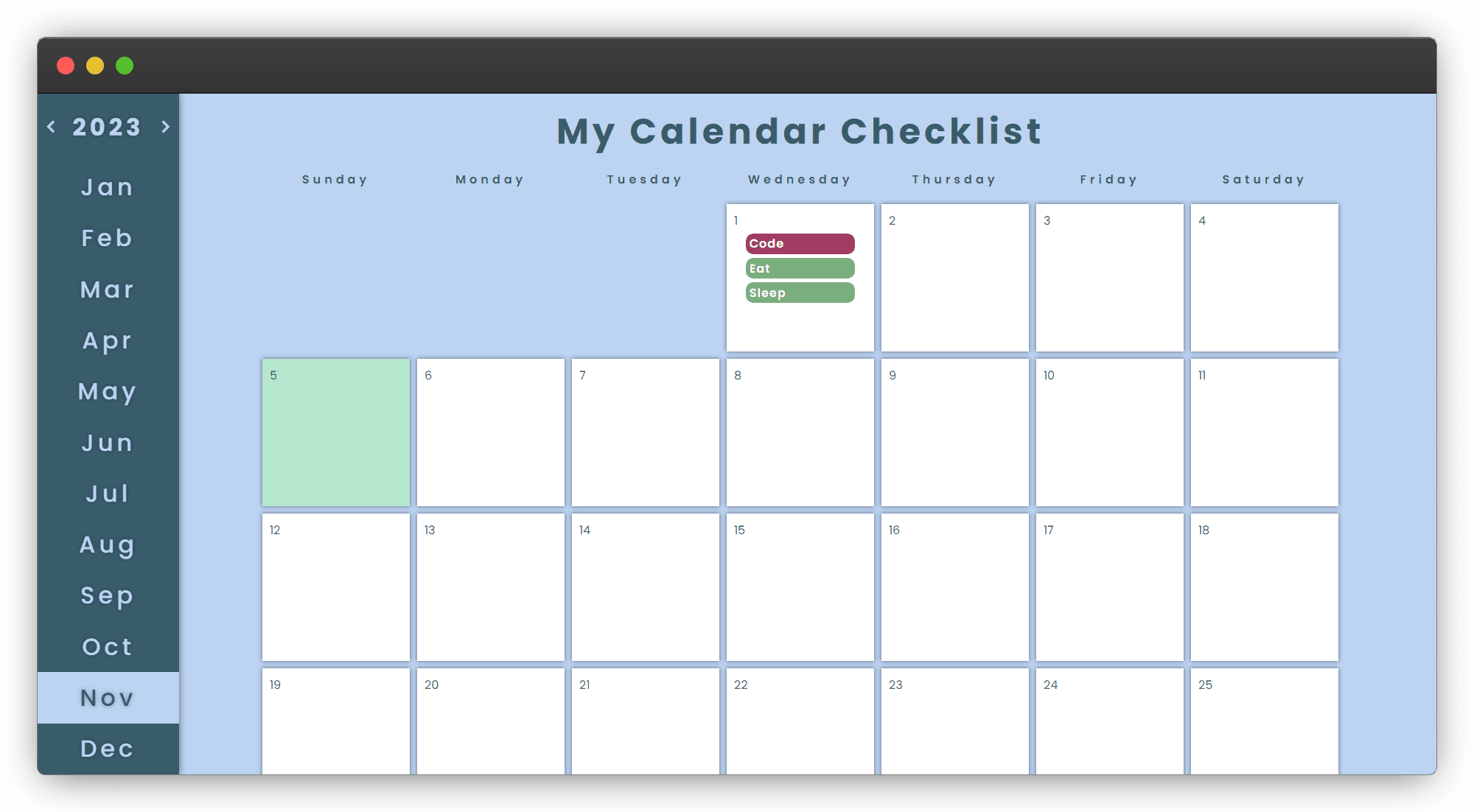 ToDo Calendar V1